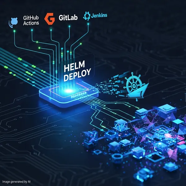 img of Using Helm with CI/CD Pipelines (GitHub Actions, GitLab, Jenkins)